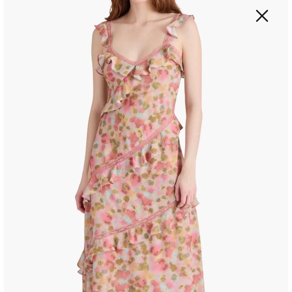 Steve Madden Floral Pink Maxi Dress (Size 6)